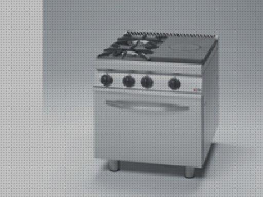 Review de cocina industrial a gas con media plancha y horno